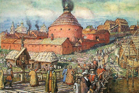 А. Васнецов. «Пушечно-литейный двор на реке Неглинной в XVII веке»